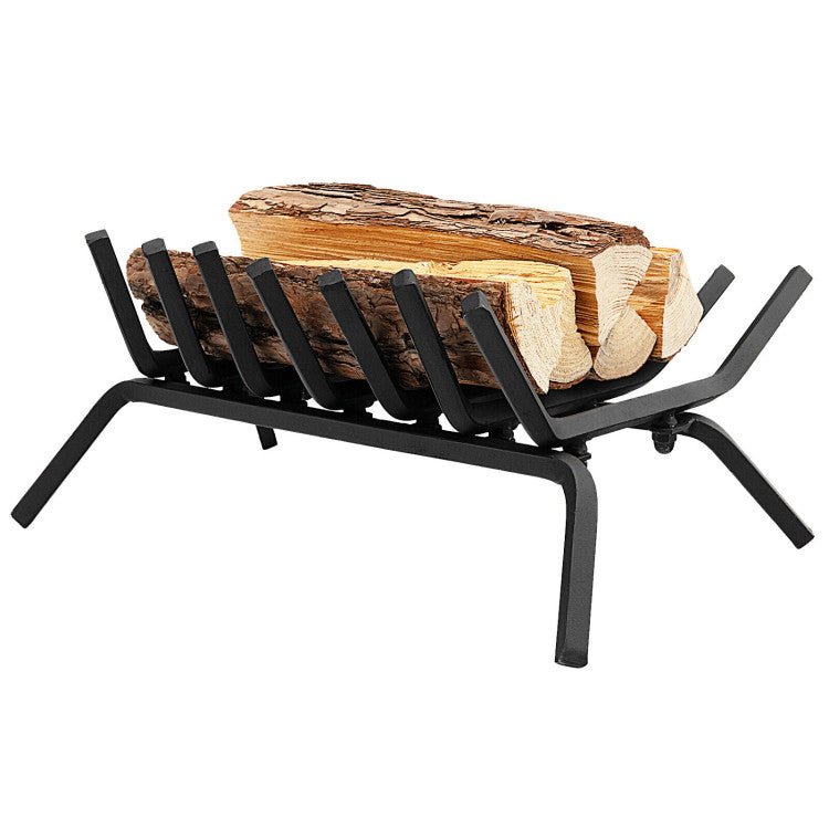 Black fireplace grate for wood burning