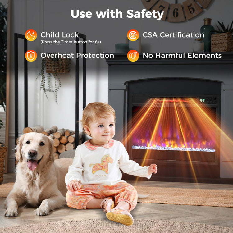 CSA certified fireplace insert with safety features