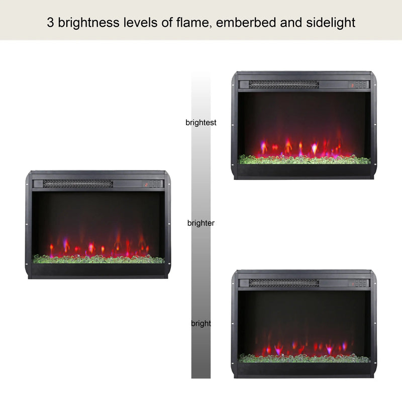 Electric fireplace insert with CSA/UL certification and overheat protection for safety.