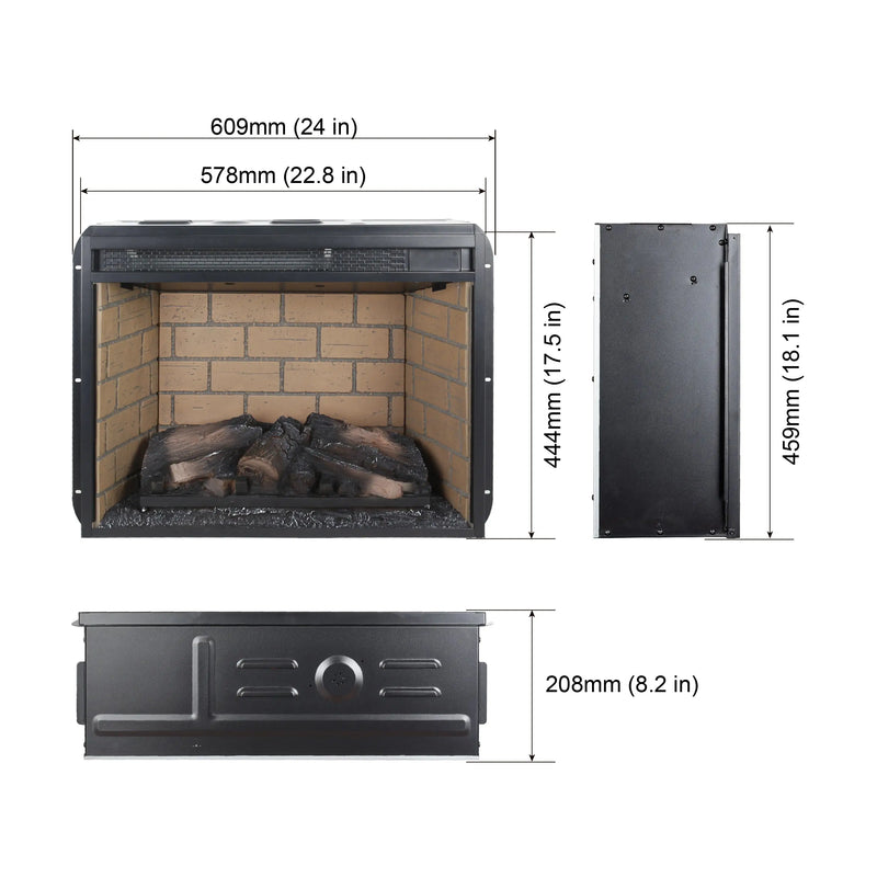 Fireplace insert with digital display & touch control panel