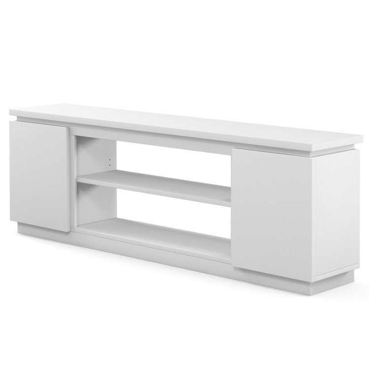 Media cabinet with fireplace space and dual storage cabinets