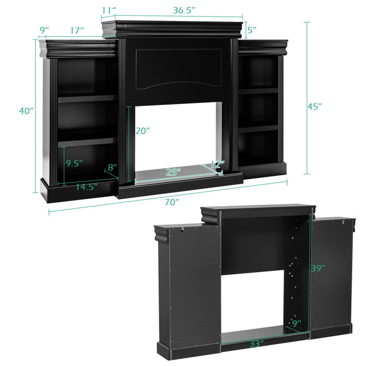 Fireplace media unit as multifunctional living room furniture