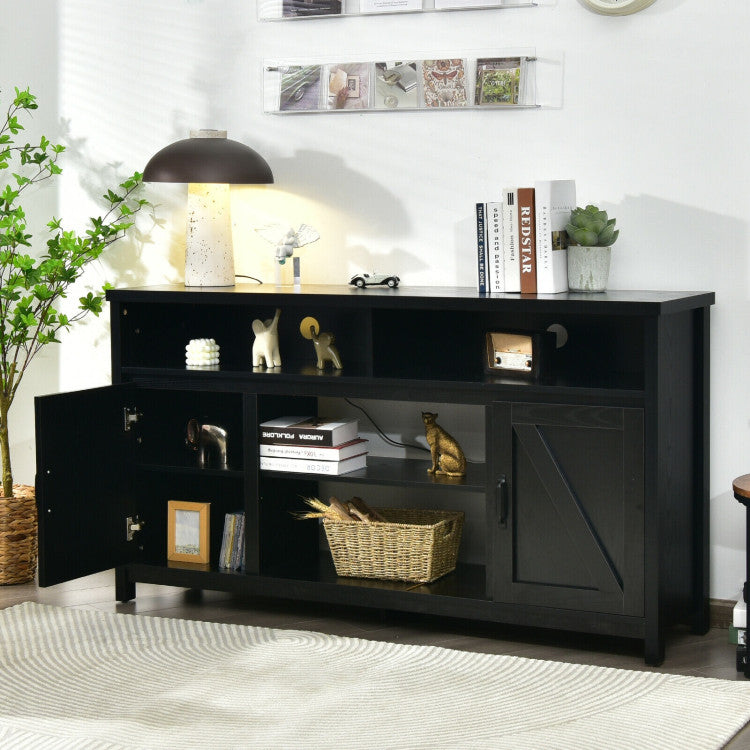  TV cabinet with adjustable and removable shelves for fireplace insert