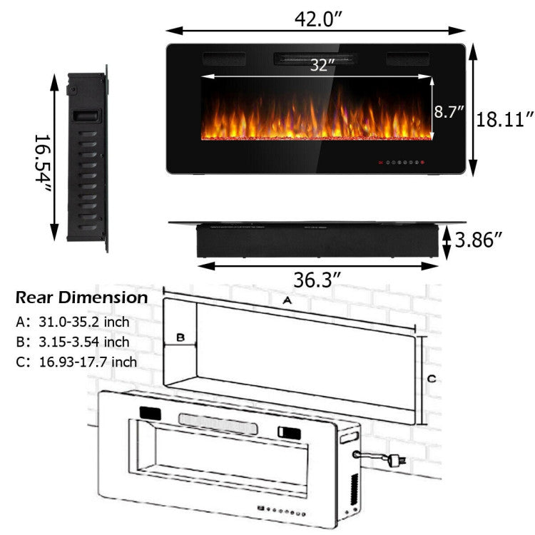 Fireplace touch screen control panel