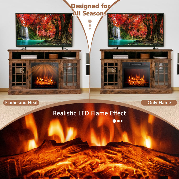  48" fireplace TV cabinet under 55-inch TV