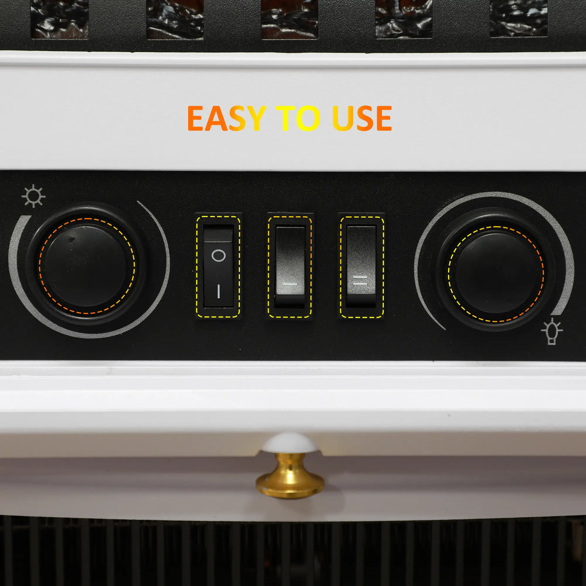 Electric fireplace insert for TV stands and entertainment centers.