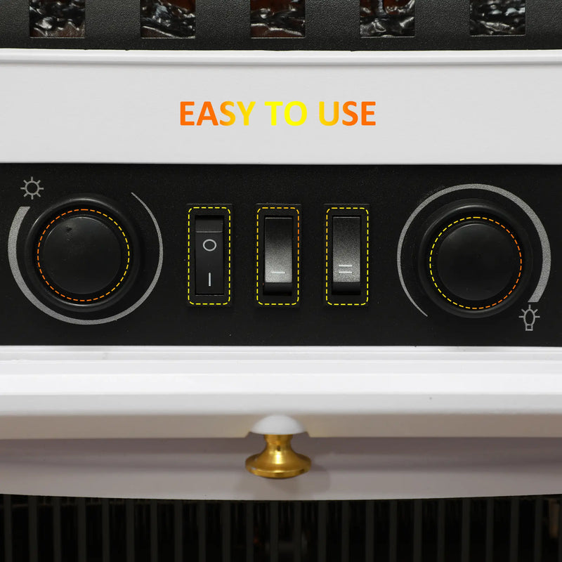 Electric fireplace insert for TV stands and entertainment centers.