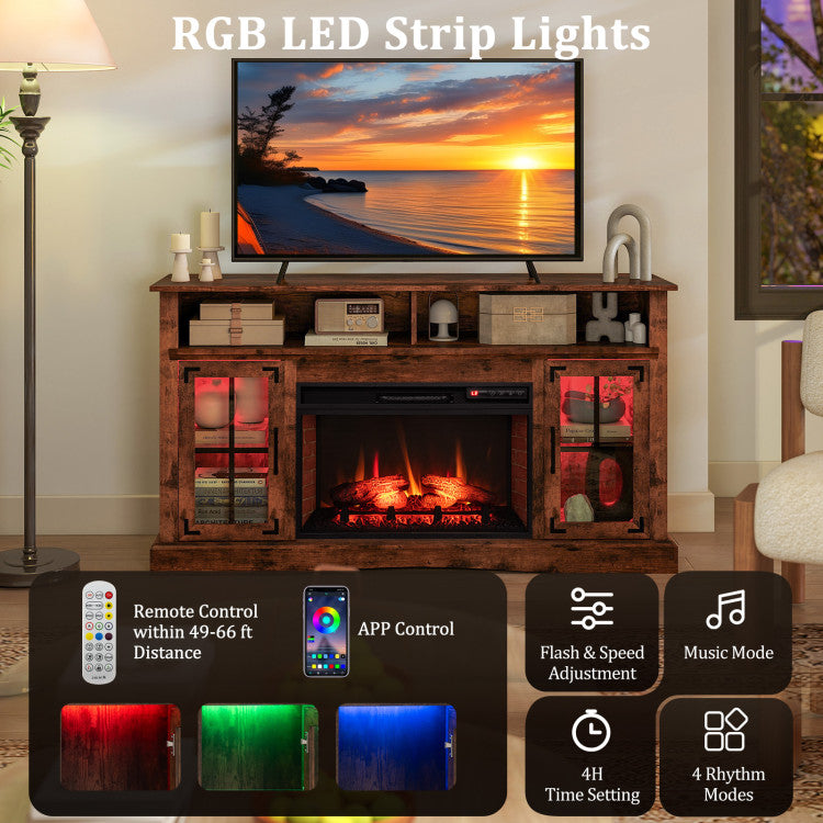 fireplace-tv-stand-soft-close-doors