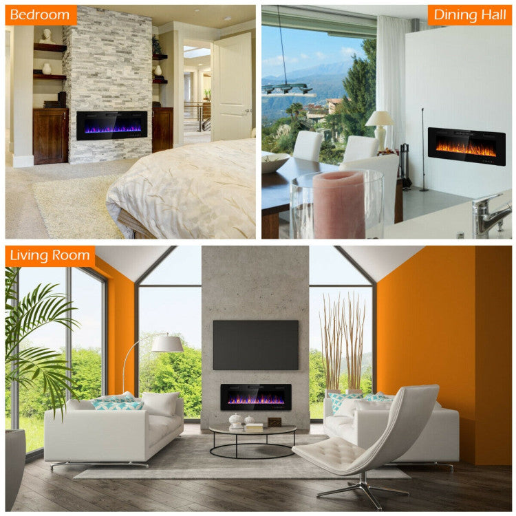 Electric fireplace wall mount or insert