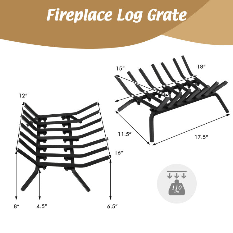 Elevated fire grate for efficient burning