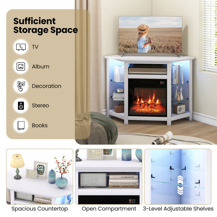 Adjustable flame brightness in LED electric fireplace