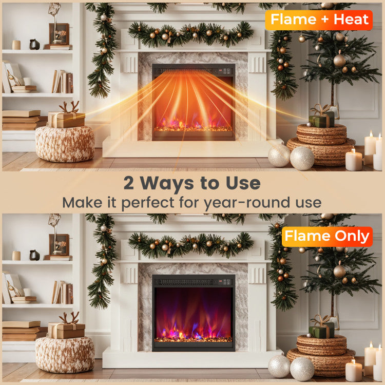 flame effect options in electric fireplace