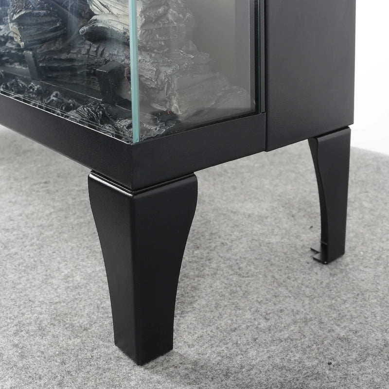 24" freestanding electric fireplace with supplemental heat for up to 400 sq. ft.