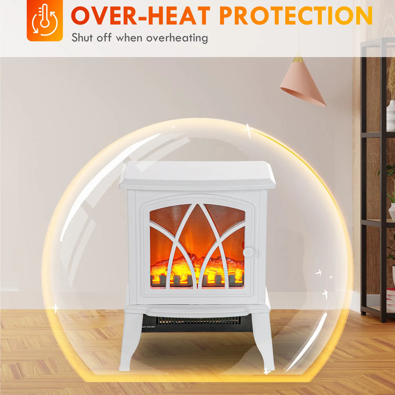 Freestanding electric fireplace heater perfect for bedrooms and living rooms
