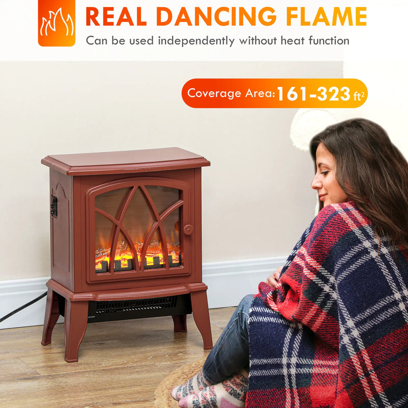 Freestanding electric fireplace heater perfect for bedrooms and living rooms