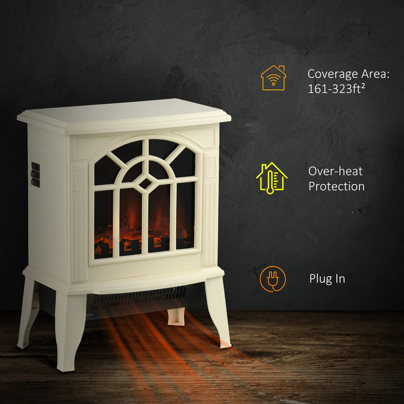 Compact and modern electric fireplace heater ideal for small spaces, apartments, and offices