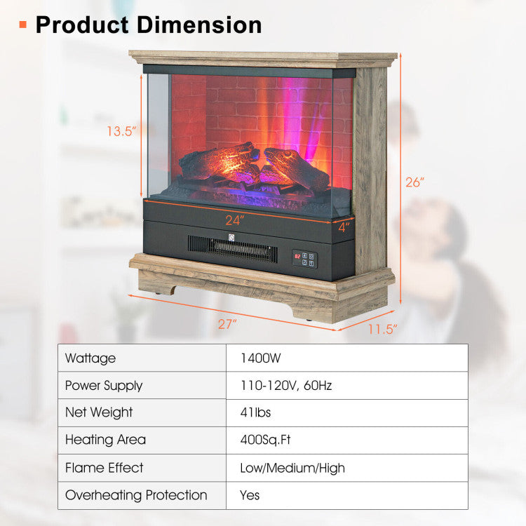 freestanding-electric-fireplace-safe-overheat-protection