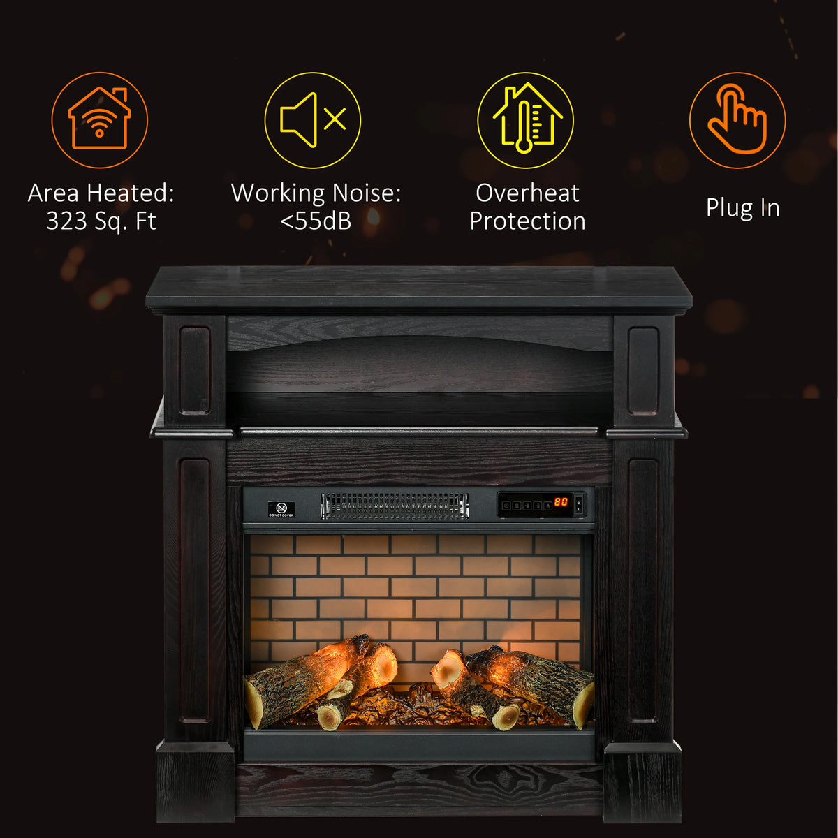 Stylish Freestanding Fireplace for Living Room