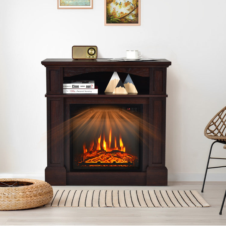 Freestanding TV stand fireplace with remote control