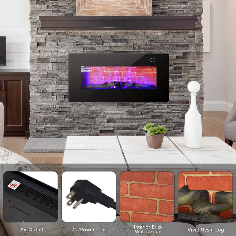 Free standing electric fireplace with bracket support