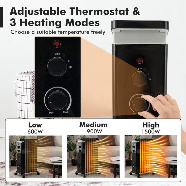  Oil Filled Heater Blending into Modern Living Room Décor