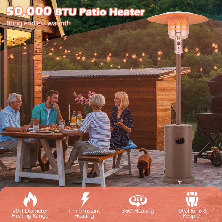 Portable propane heater with 2 built-in wheels