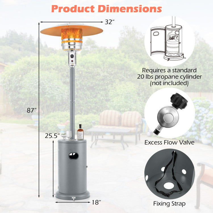 Patio heater under pergola setup