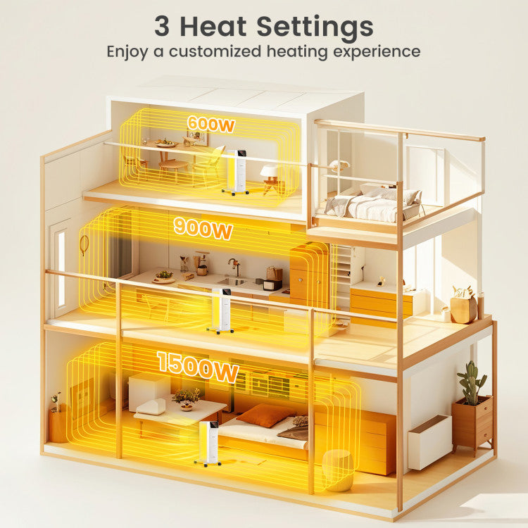 Electric Heater with 24-Hour Timer and Programmable Settings