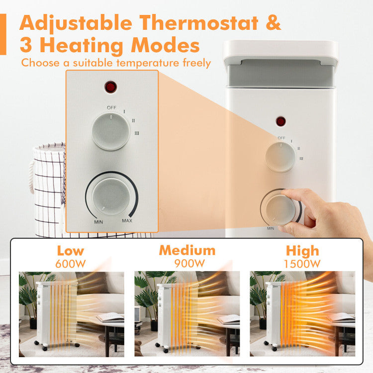 Electric Heater with 24-Hour Timer and Programmable Settings