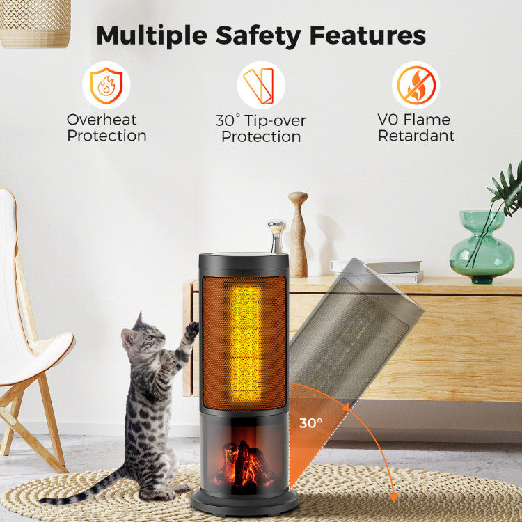 Tower heater with 59-95°F thermostat and dual power settings