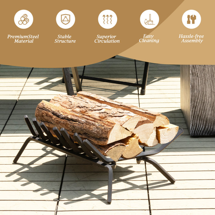 Heavy-duty fire grate with 110 lbs capacity