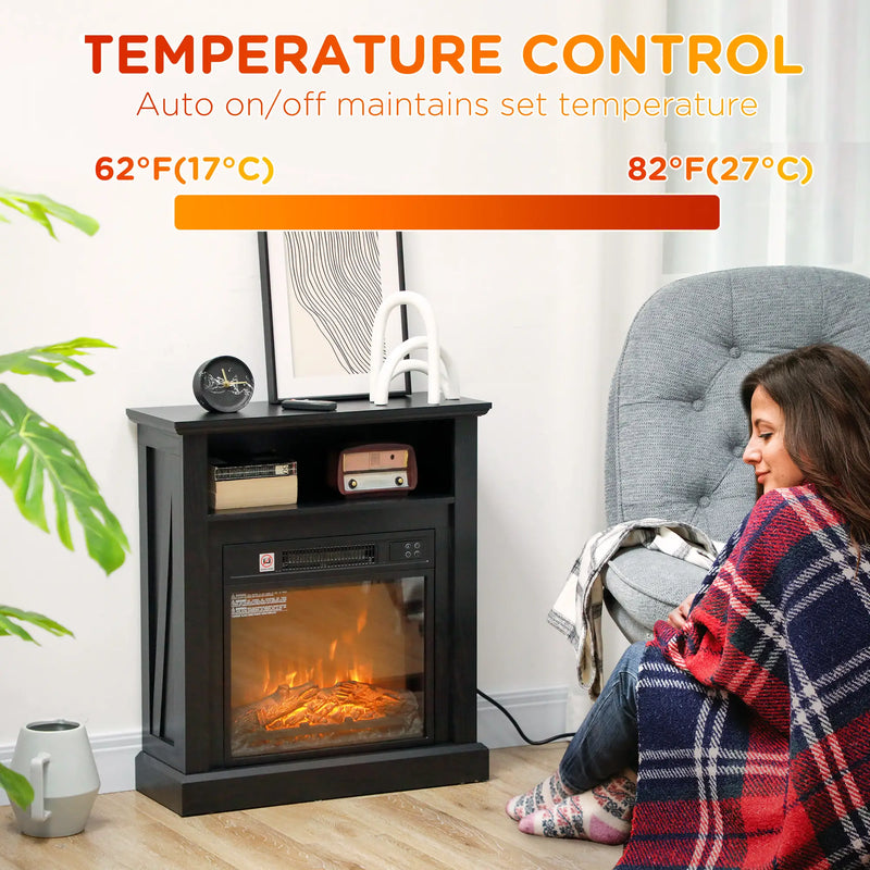 HOMCOM 1400W Electric Fireplace Heater for Indoor Use