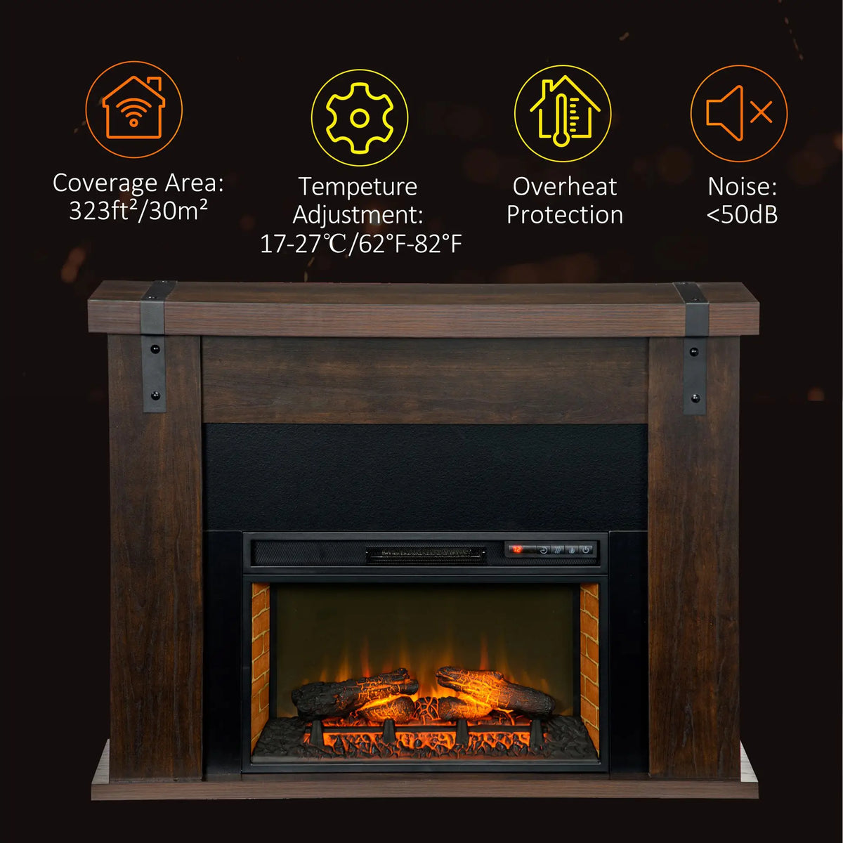 1400W space heater electric fireplace