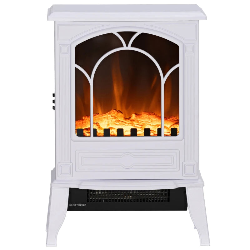 HOMCOM 22" freestanding electric fireplace heater with realistic flame.
