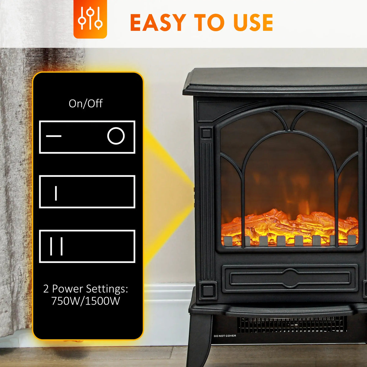 Compact HOMCOM 22" electric fireplace ideal for small rooms.