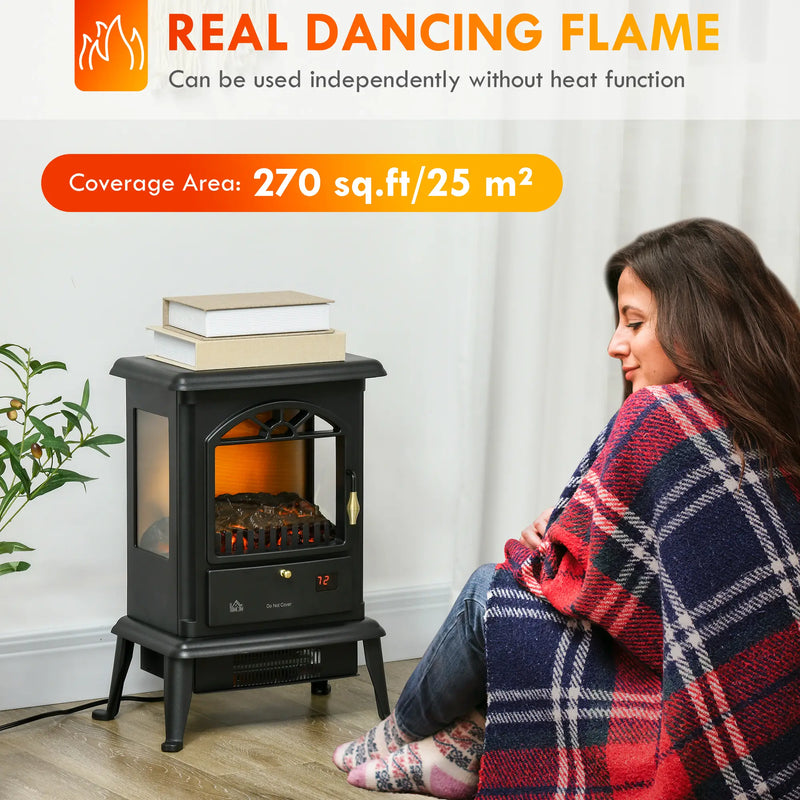 HOMCOM 23" Electric Fireplace Stove with Infrared Heater