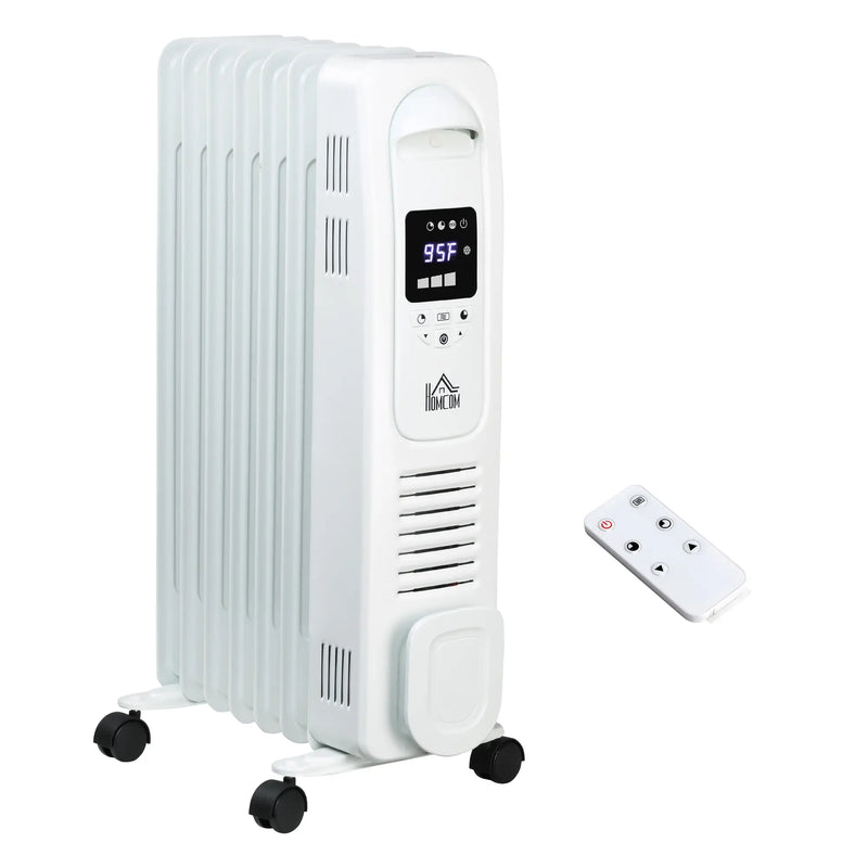 HOMCOM 25.25" Electric Space Heater in White