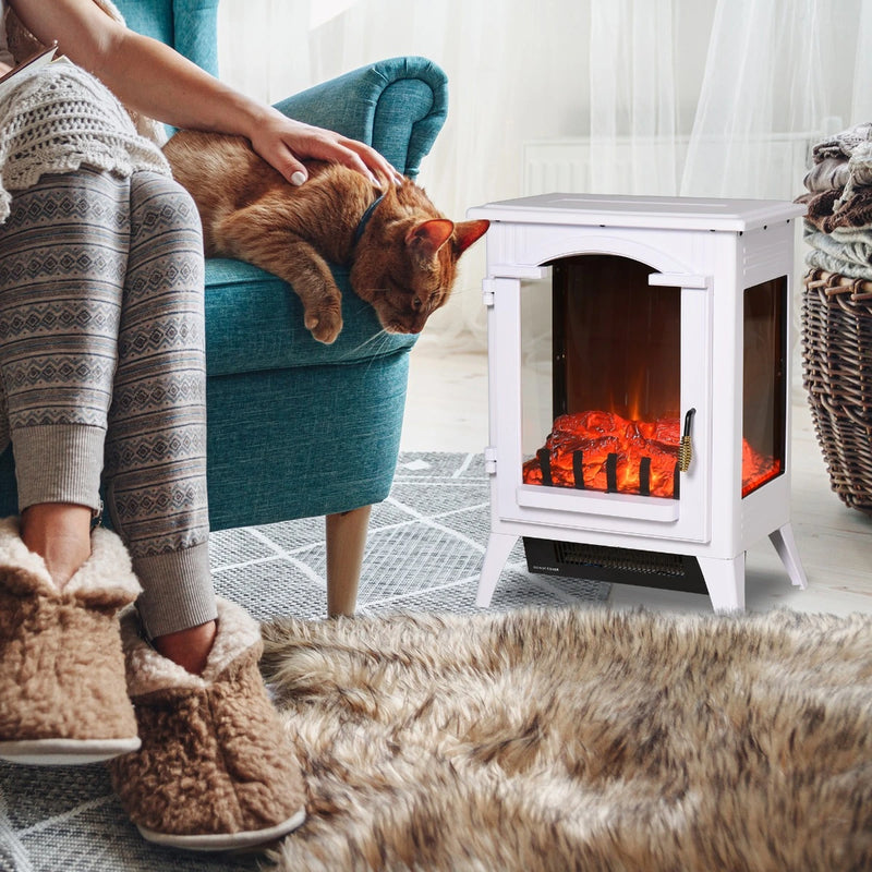 HOMCOM 750W/1500W Fireplace Heater for Small Spaces