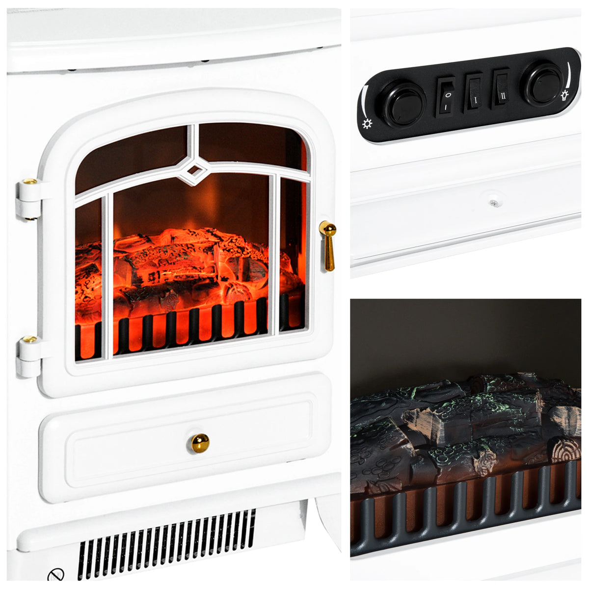 Compact HOMCOM Electric Fireplace Heater for Small Spaces