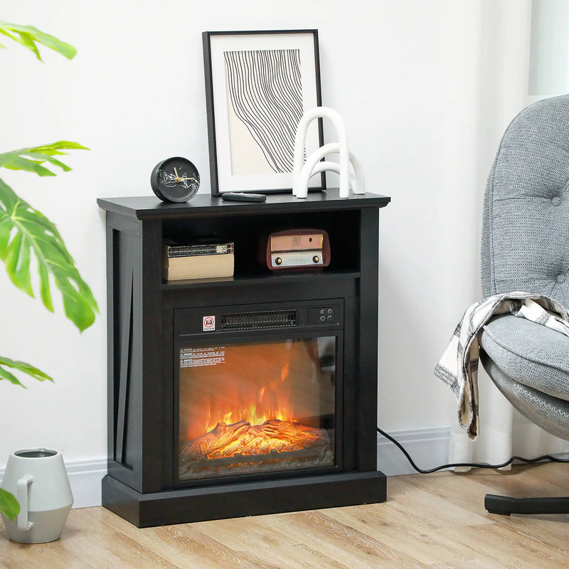 HOMCOM Electric Fireplace with Realistic 3D LED Flame Effect