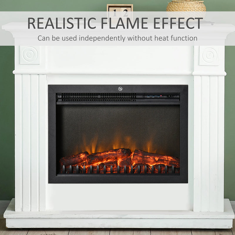 HOMCOM 24" Black Electric Fireplace for Recessed Installation