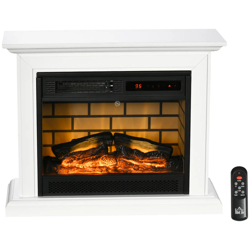 Compact electric fireplace heater ideal for bedrooms and small spaces