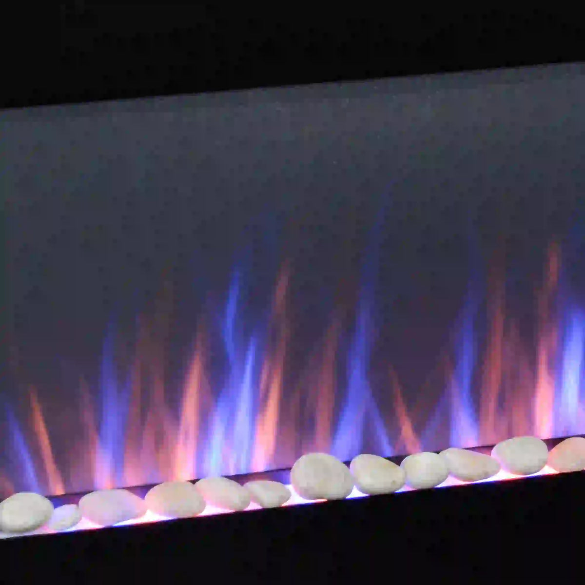 Compact and space-saving HOMCOM freestanding electric fireplace heater.