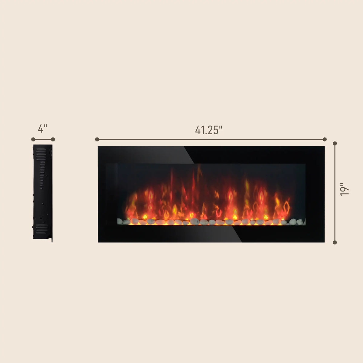 Energy-efficient HOMCOM electric fireplace heater with two heat modes.