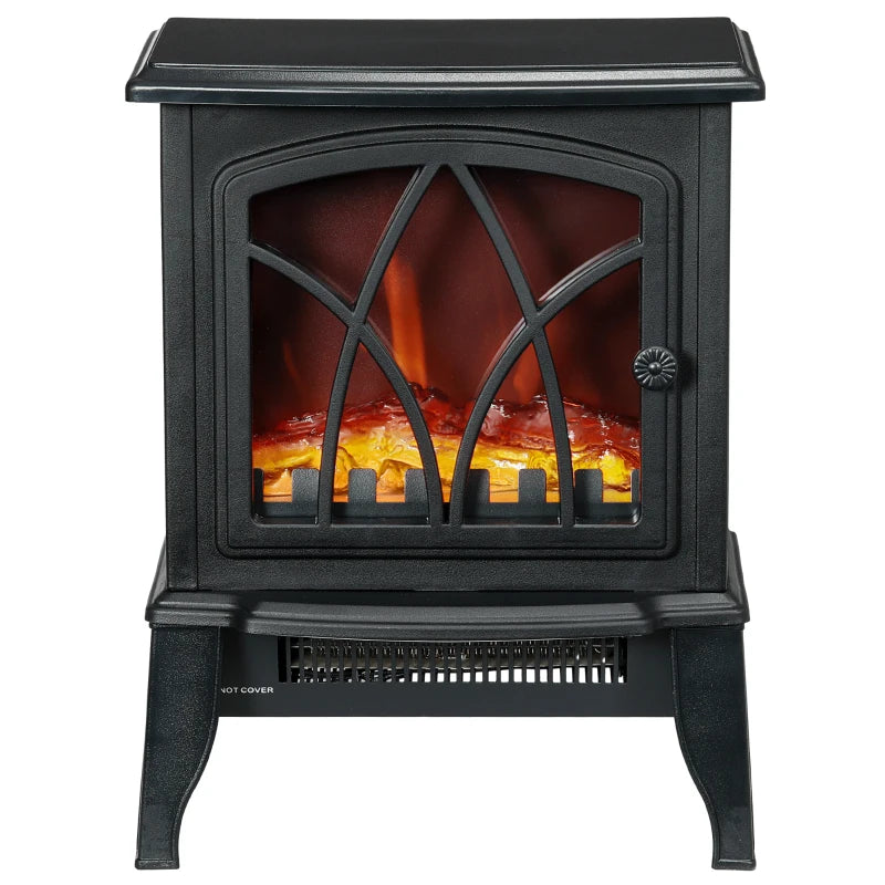 HOMCOM Freestanding Electric Fireplace Heater with Realistic Flames