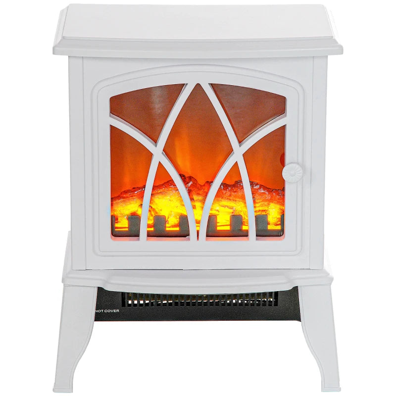 HOMCOM Freestanding Electric Fireplace Heater with Realistic Flames