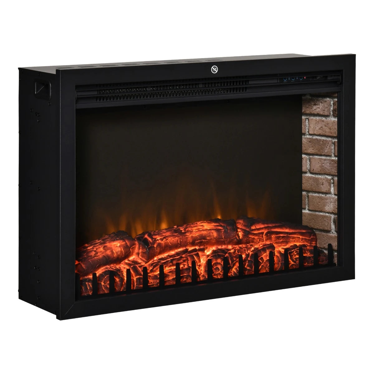 HOMCOM 30-inch Electric Fireplace Insert with realistic flame and remote control