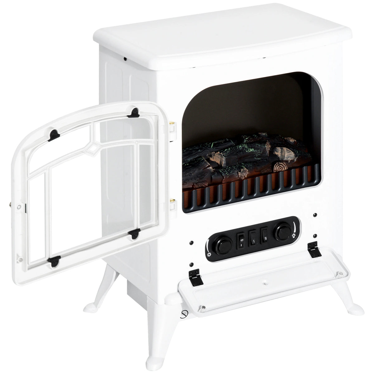 HOMCOM Electric Fireplace Heater with Safe, Efficient Heating