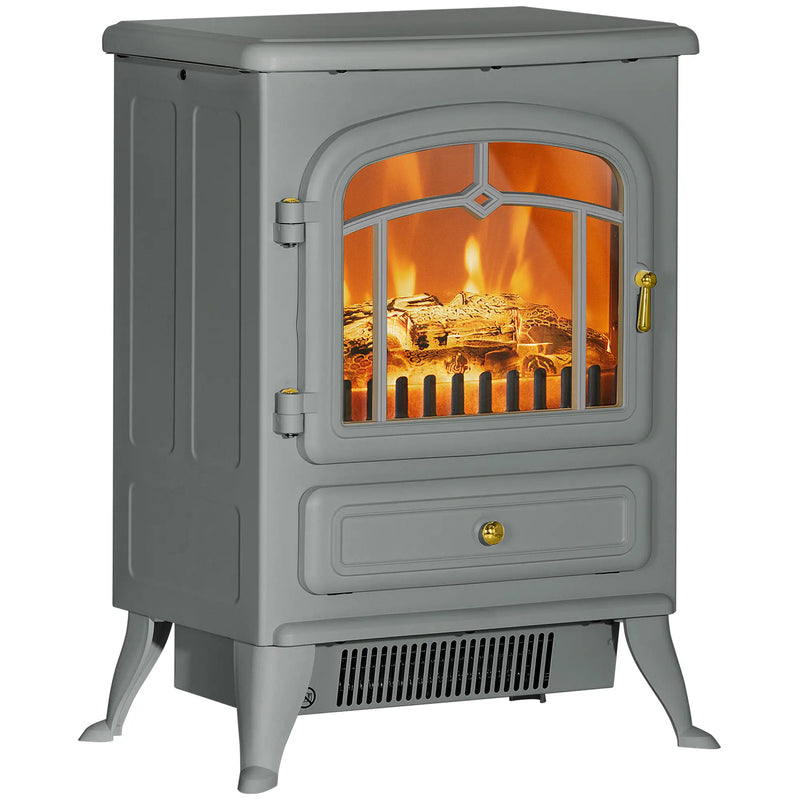 HOMCOM Electric Fireplace Heater with Safe, Efficient Heating