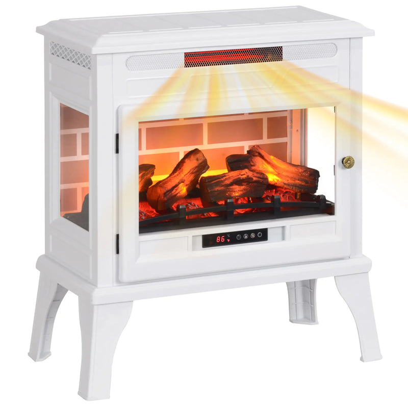 Energy-efficient electric fireplace with thermostat control